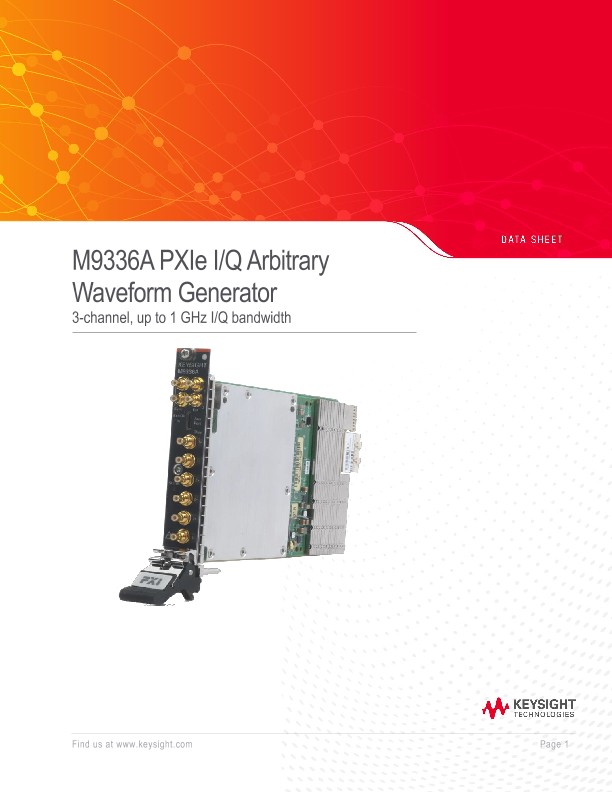 M9336A PXIe I/Q Arbitrary Waveform Generator