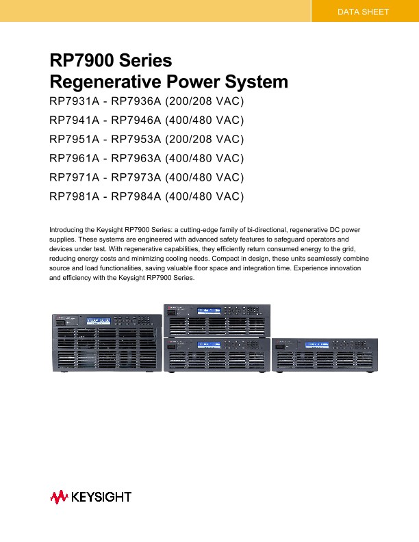 RP7900 Series Regenerative Power System