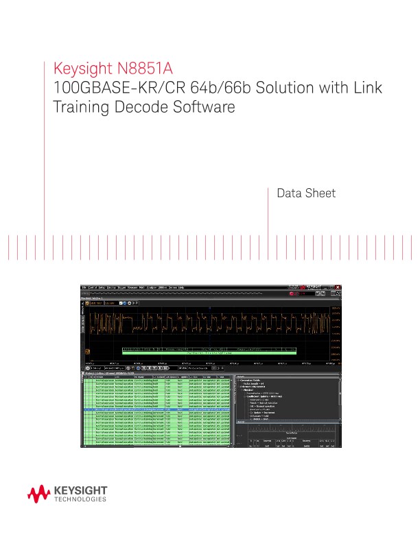 N8851A 100GBASE-KR/CR 64b/66b Solution with Link Training Decode Software