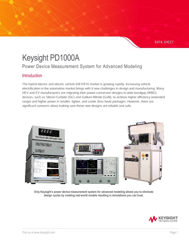 PD1000A Power Device Measurement System for Advanced Modeling