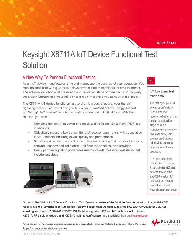 X8711A IoT Device Functional Test Solution