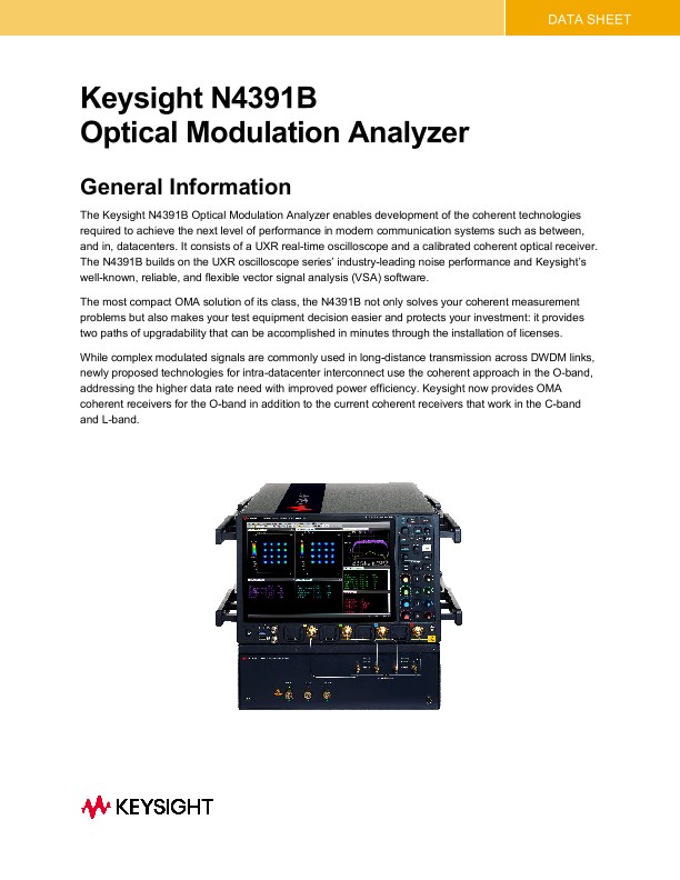 N4391B Optical Modulation Analyzer