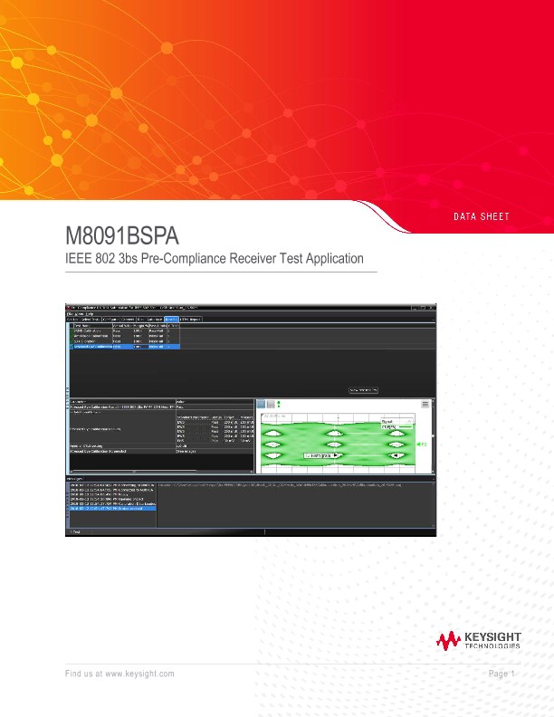 M8091BSPA IEEE 802 3bs Pre-Compliance Receiver Test Application