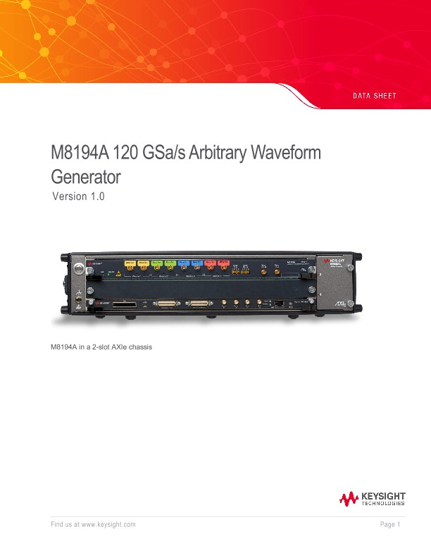 M8194A 120 GSa/s Arbitrary Waveform Generator