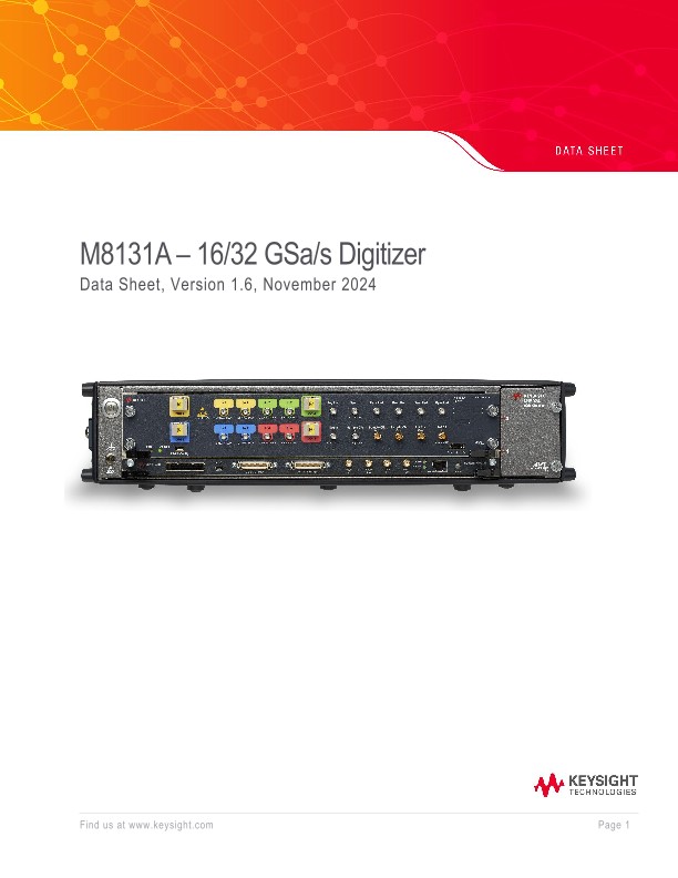 M8131A – 16/32 GSa/s Digitizer