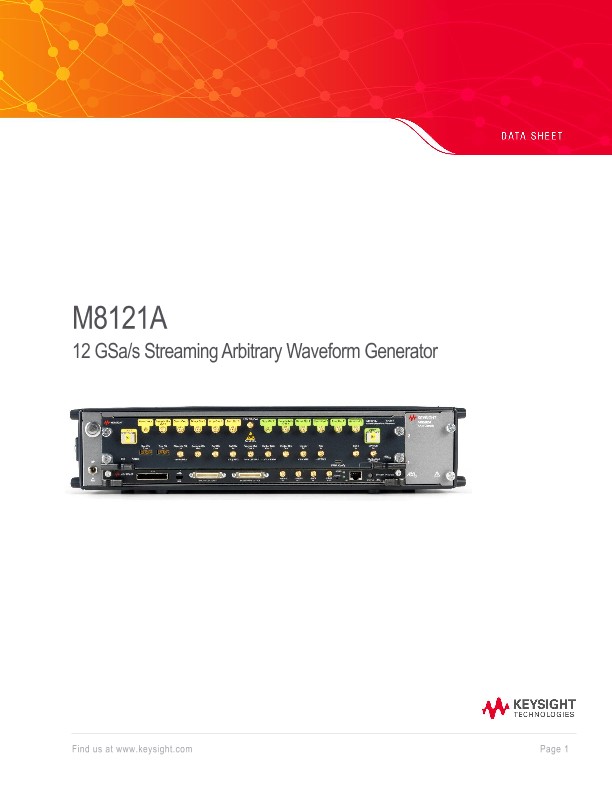 M8121A 12 GSa/s Streaming Arbitrary Waveform Generator