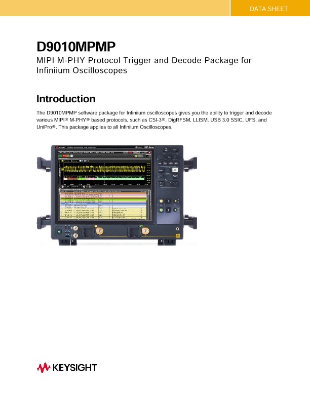 D9110MPMP MIPI M-PHY Protocol Trigger and Decode Package