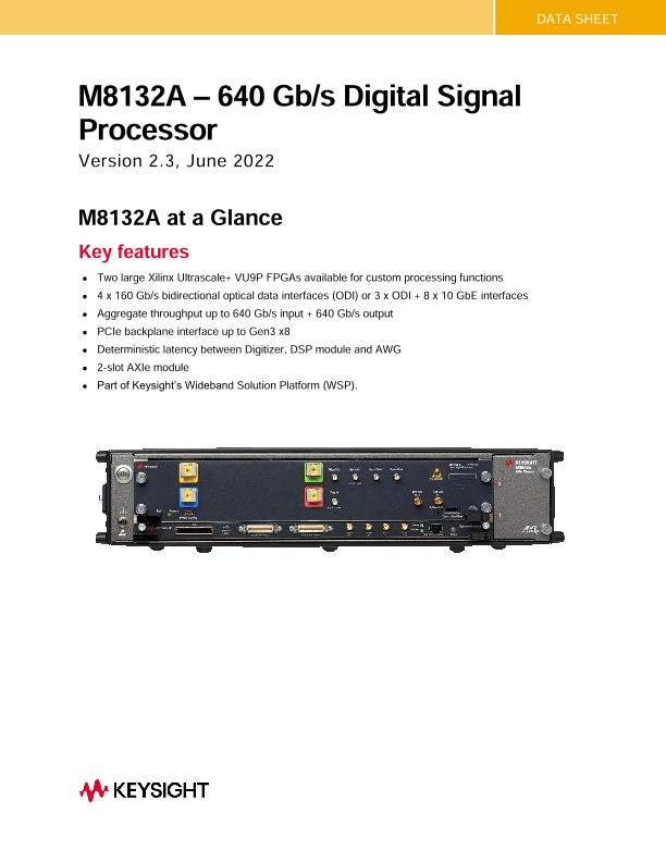 M8132A – 640 Gb/s Digital Signal Processor