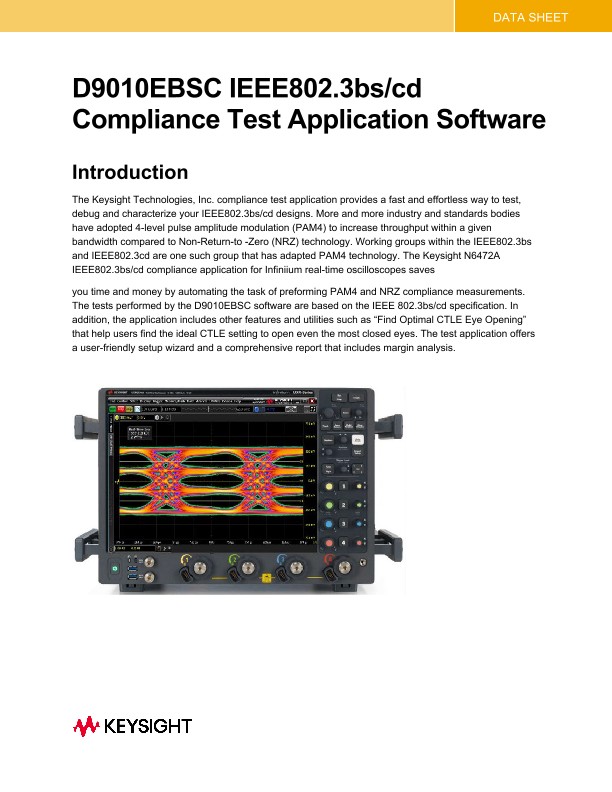 IEEE802.3bs/cd Compliance Test Application Software
