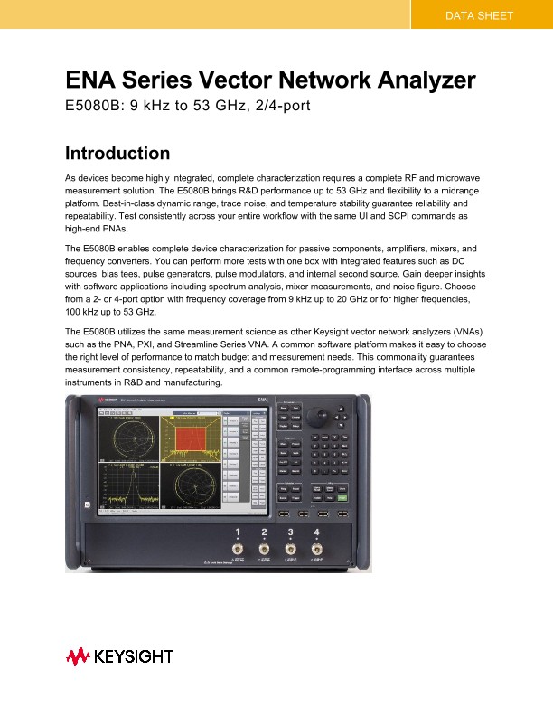 E5080B ENA Vector Network Analyzer