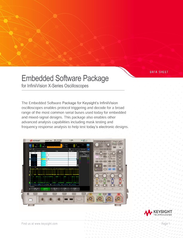 Embedded Software Package for InfiniiVision X-Series Oscilloscopes