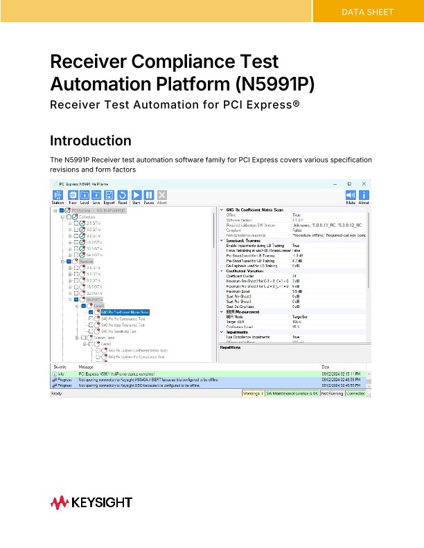 N5991 Receiver Compliance Test Automation Platform