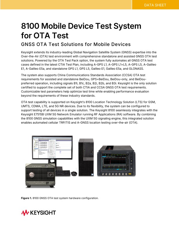 8100 Mobile Device Test System for OTA Test