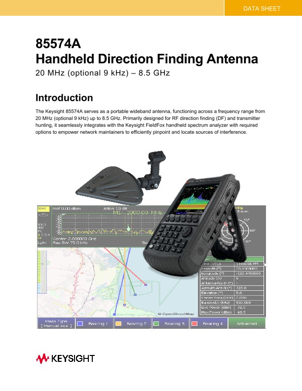 85574A Handheld Direction Finding Antenna PDF Asset Page | Keysight