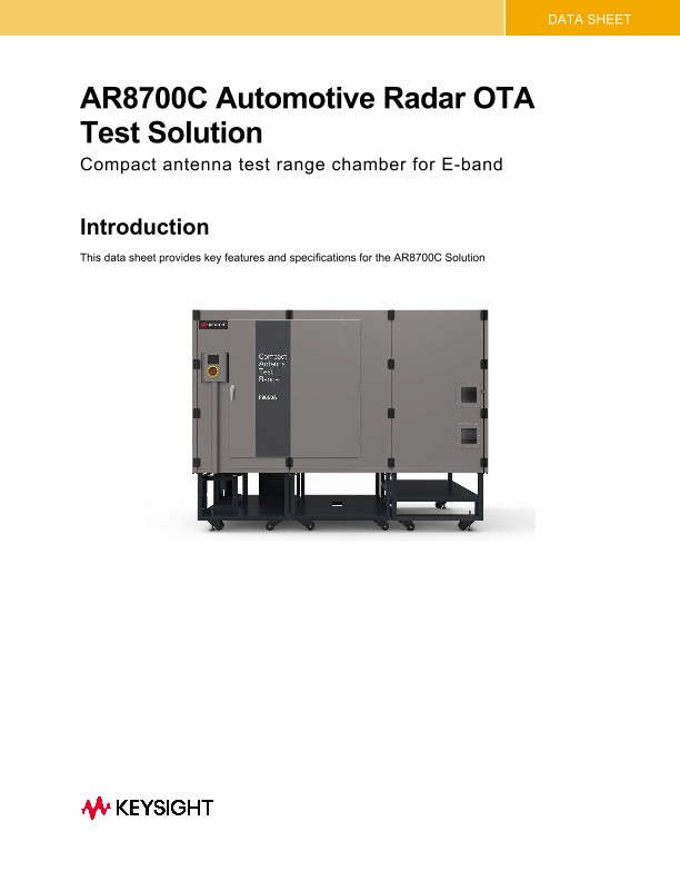 AR8700C Automotive Radar OTA Test Solution PDF Asset Page | Keysight