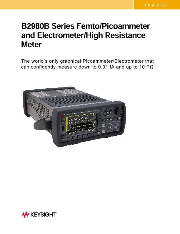 B2980B Series Femto/Picoammeter and Electrometer/High Resistance Meter