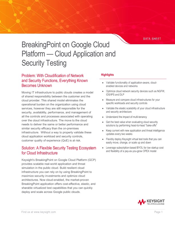 BreakingPoint on Google Cloud Platform  — Cloud Application and Security Testing