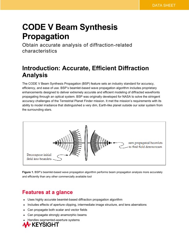 CODE V Beam Synthesis Propagation