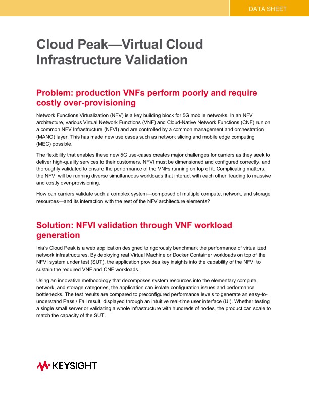 Cloud Peak—Virtual Cloud Infrastructure Validation