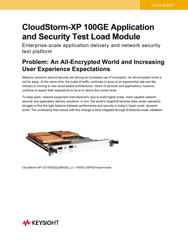 CloudStorm-XP 100GE Application and Security Test Load Module