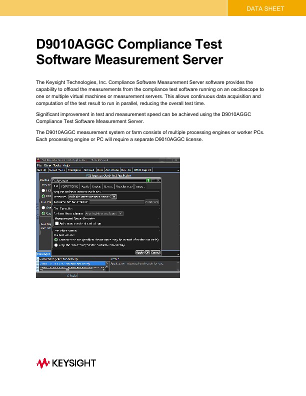 D9010AGGC Compliance Test Software Measurement Server