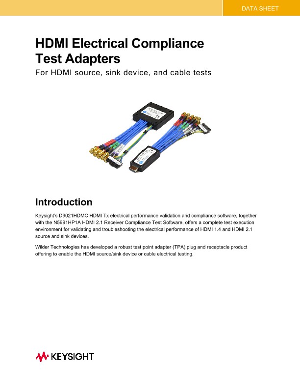 HDMI Electrical Compliance Test Adapters