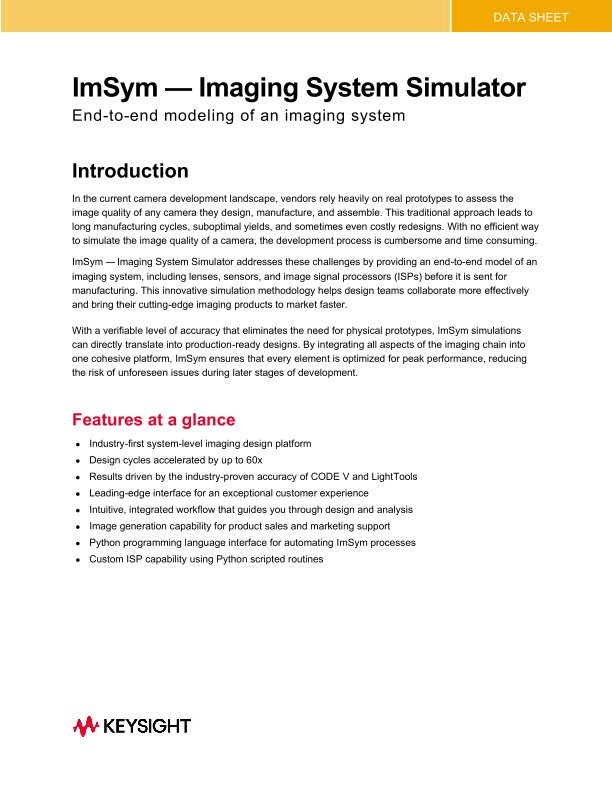 ImSym — Imaging System Simulator