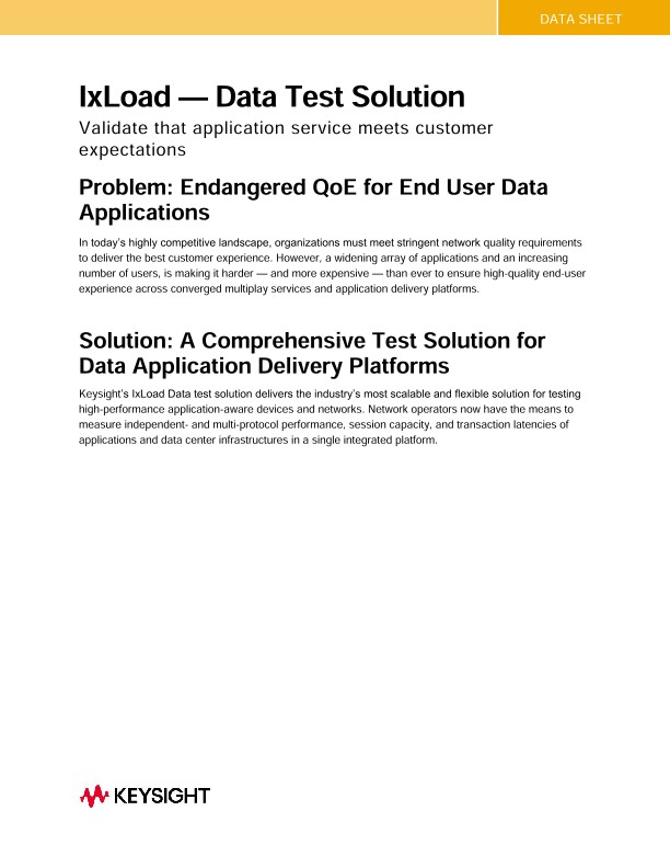 IxLoad Data Test Solution
