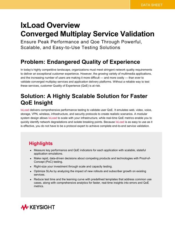 IxLoad Overview — Converged Multiplay Service Validation
