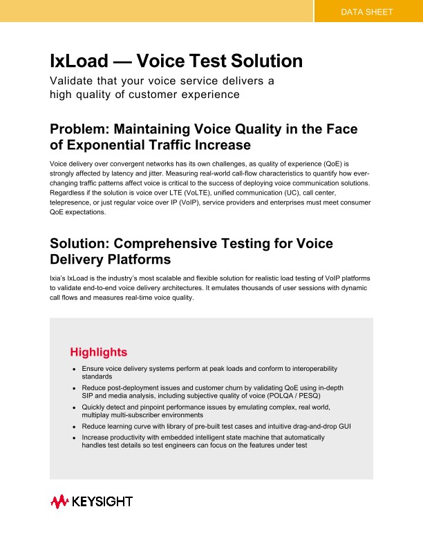 IxLoad — Voice Test Solution