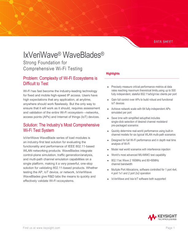 IxVeriWave WaveBlades