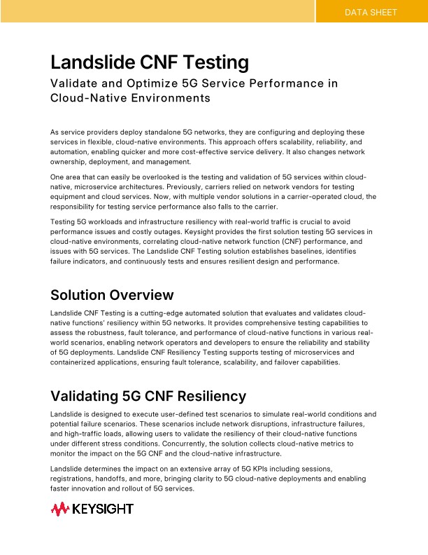 Landslide CNF Testing