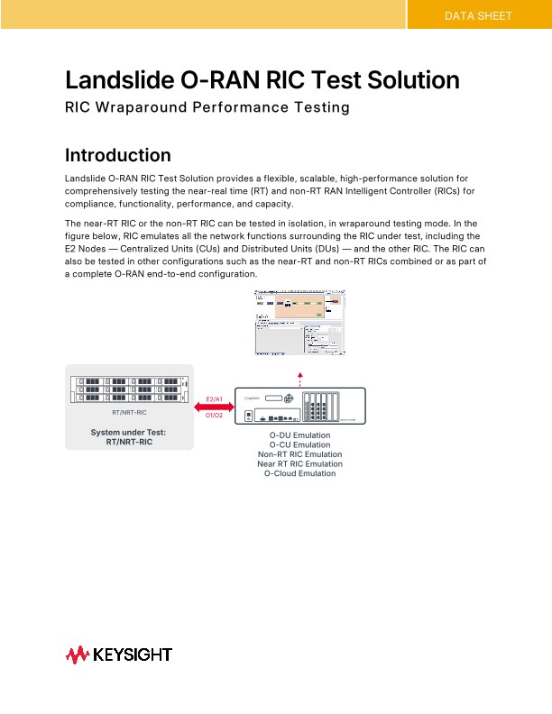 Landslide O-RAN RIC Test Solution