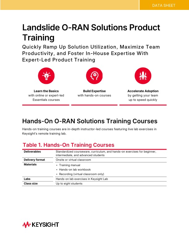 Landslide O-RAN Solutions Product Training
