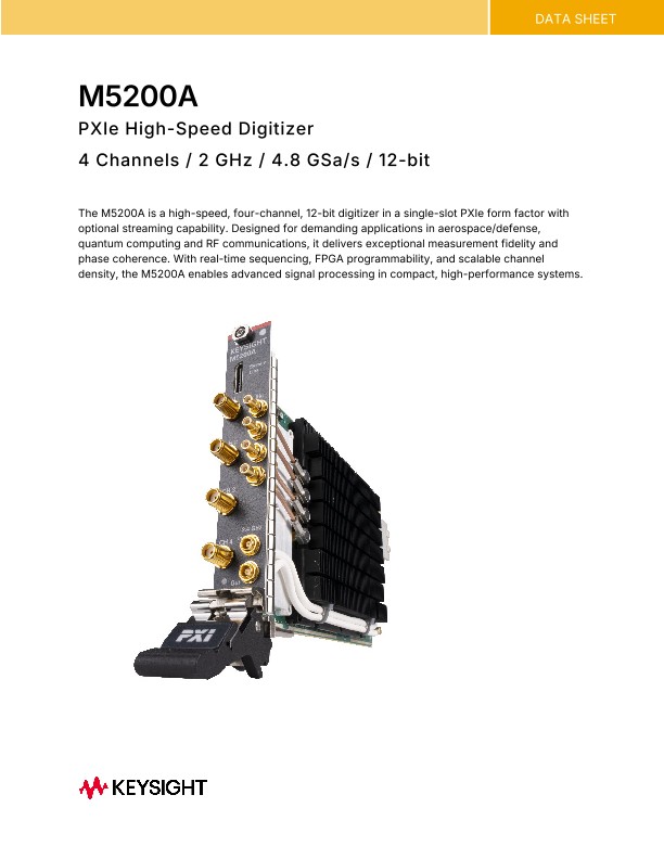 M5200A PXIe High-Speed Digitizer