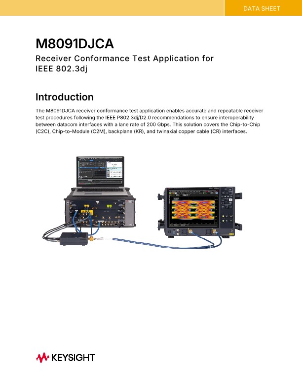 M8091DJCA Receiver Conformance Test Application for IEEE 802.3dj