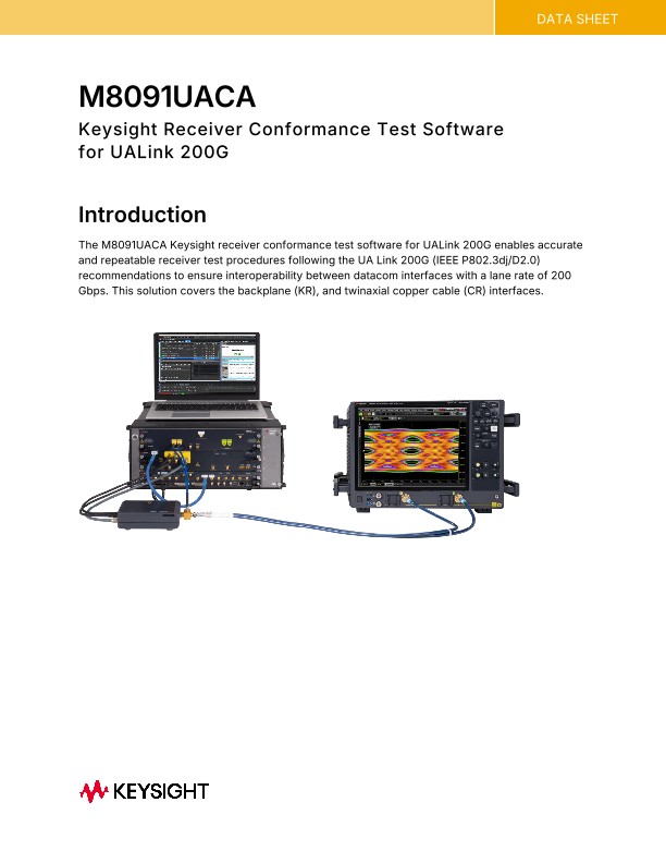 M8091UACA Keysight Receiver Conformance Test Software for UALink 200G