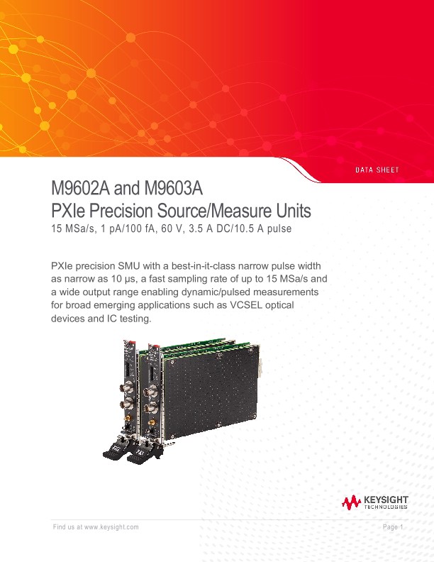M9602 and M9603A PXIe Precision Source/Measure Units