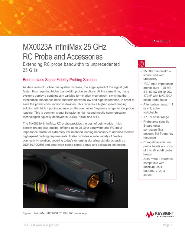 MX0023A InfiniiMax 25 GHz RC Probe and Accessories