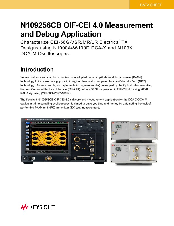 N109256CB OIF-CEI 4.0 Measurement and Debug Application