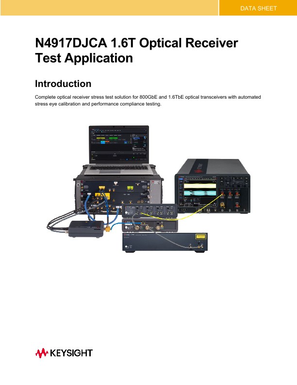 N4917DJCA 1.6T Optical Receiver Test Application