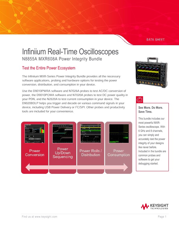 Infiniium Real-Time Oscilloscopes - N8855A MXR608A Power Integrity Bundle