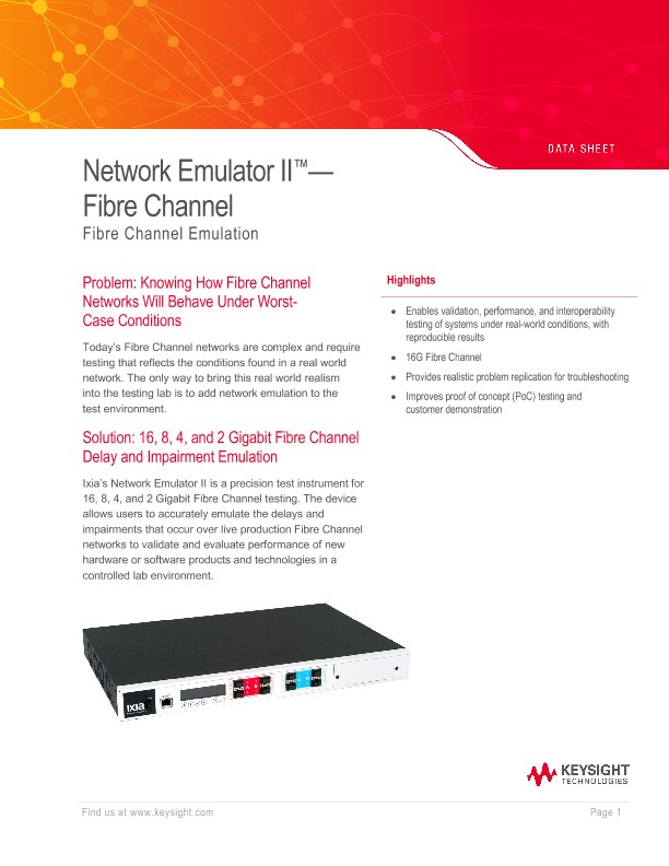 Network Emulator II™ - Fibre Channel