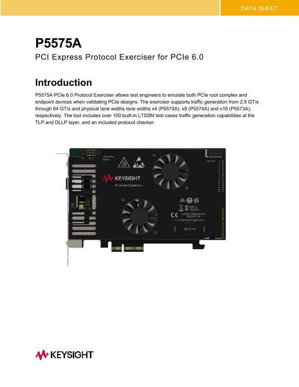 P5575A PCI Express Protocol Exerciser for PCIe 6.0
