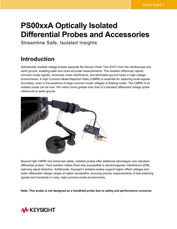 PS00xxA Optically Isolated Differential Probes and Accessories