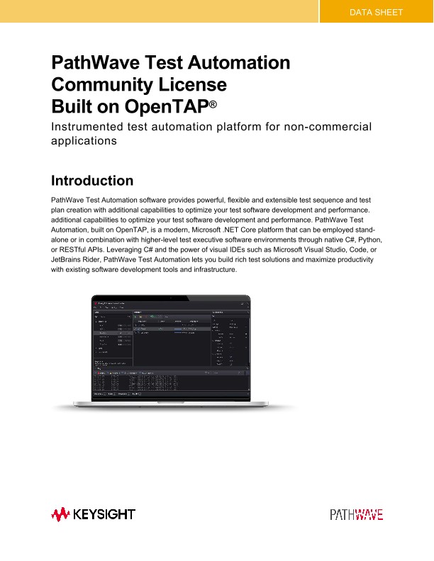 PathWave Test Automation Community License Built on OpenTAP®