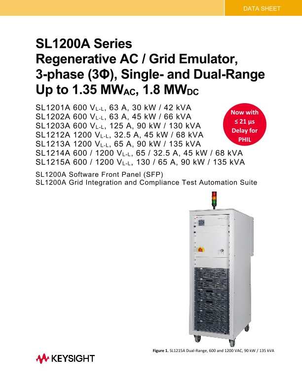 SL1200A Regenerative AC Grid Emulator Series