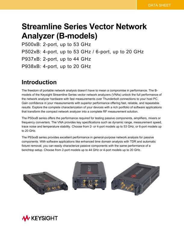 Streamline Series Vector Network Analyzer (B-models)