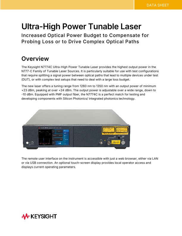 Ultra-High Power Tunable Laser