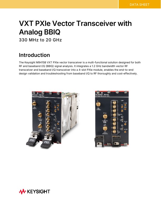 VXT PXIe Vector Transceiver with Analog BBIQ